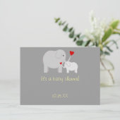 Elefant-Babyparty-Geschlechts-Person-Einladung Einladung (Stehend Vorderseite)
