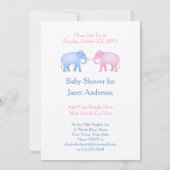 Elefant-Babyparty oder Geschlecht decken auf Einladung (Rückseite)