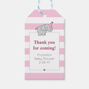 Elefant-Babyparty-Umbau - Mädchen Geschenkanhänger