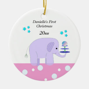 Elefant Babys erstes Weihnachten Keramikornament