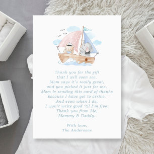 Elefant Bär Boot Babyparty Dankeskarten Dankeskarte