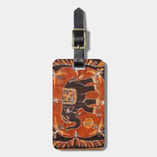 Elefant-Batik Gepäckanhänger (Vorderseite vertikal)