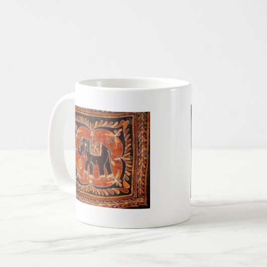 Elefant-Batik Kaffeetasse (Vorderseite Links)
