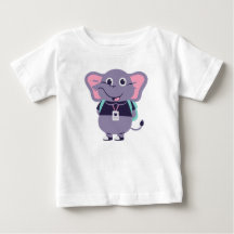 Elefant Bedrucktes Baby Fein T-Shirt aus Jersey St