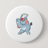 Elefant bei Baseball Button (Vorderseite)