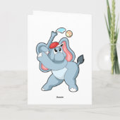Elefant bei Baseball Karte (Rückseite)