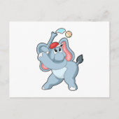 Elefant bei Baseball Postkarte (Vorderseite)