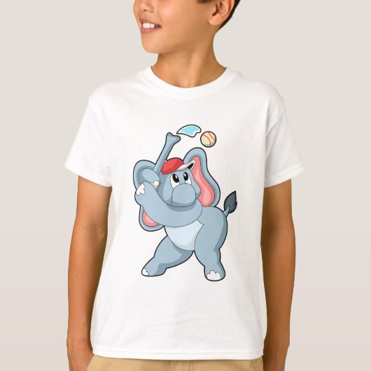 Elefant bei Baseball T-Shirt (Vorderseite)