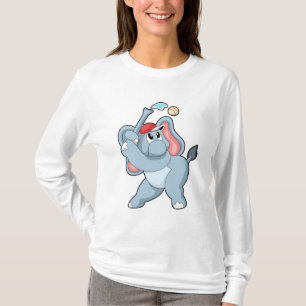 Elefant bei Baseball T-Shirt