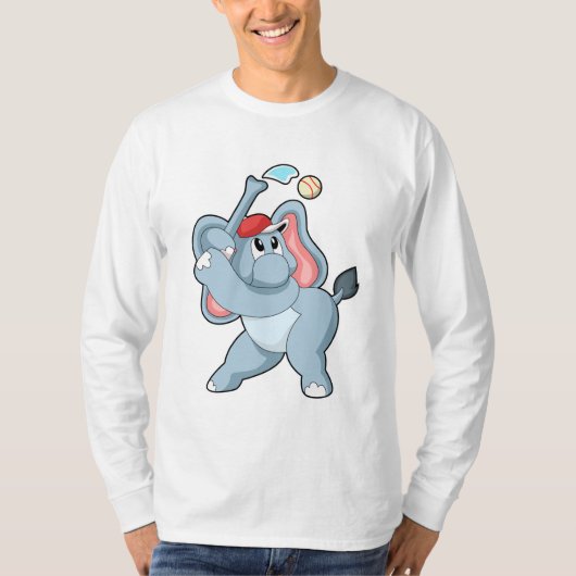 Elefant bei Baseball T-Shirt (Vorderseite)