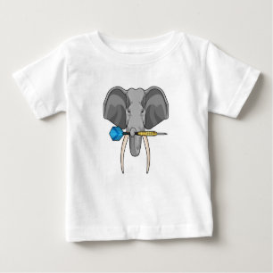 Elefant bei Darts mit Dart Baby T-shirt