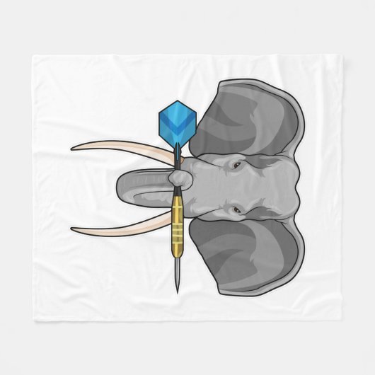 Elefant bei Darts mit Dart Fleecedecke (Vorderseite (Horizontal))