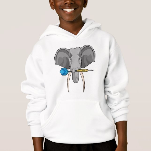 Elefant bei Darts mit Dart Hoodie (Vorderseite)