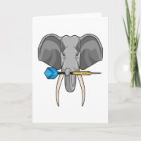 Elefant bei Darts mit Dart