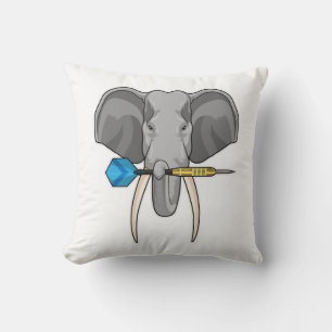 Elefant bei Darts mit Dart Kissen
