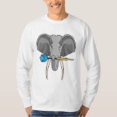Elefant bei Darts mit Dart T-Shirt (Vorderseite)