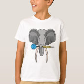 Elefant bei Darts mit Dart T-Shirt (Vorderseite)