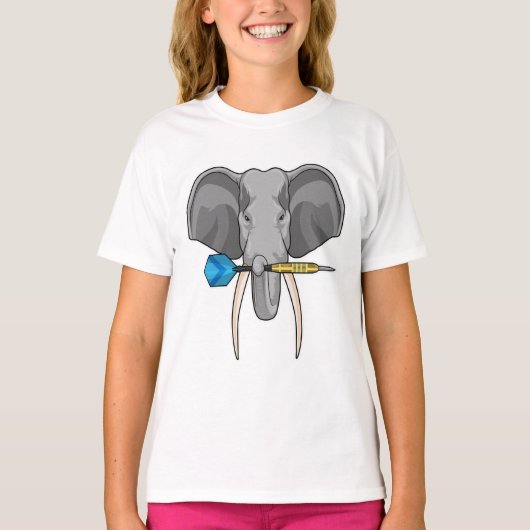 Elefant bei Darts mit Dart T-Shirt (Vorderseite)