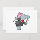Elefant bei Musik mit Dreieck Postkarte (Vorne/Hinten)