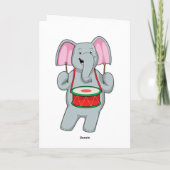 Elefant bei Musik mit Trommelmusik Karte (Rückseite)