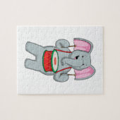 Elefant bei Musik mit Trommelmusik Puzzle (Horizontal)