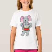 Elefant bei Musik mit Trommelmusik T-Shirt (Vorderseite)