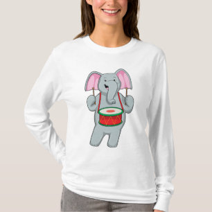Elefant bei Musik mit Trommelmusik T-Shirt