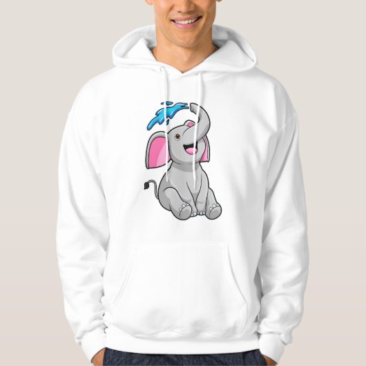 Elefant bei Splash mit Wasser Hoodie (Vorderseite)