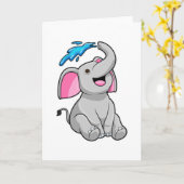 Elefant bei Splash mit Wasser Karte (Gelbe Blume)