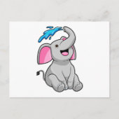 Elefant bei Splash mit Wasser Postkarte (Vorderseite)