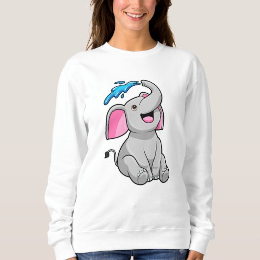 Elefant bei Splash mit Wasser Sweatshirt (Vorderseite)