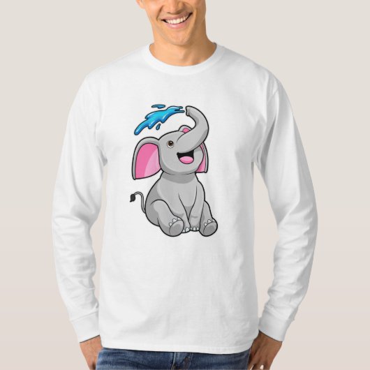 Elefant bei Splash mit Wasser T-Shirt (Vorderseite)