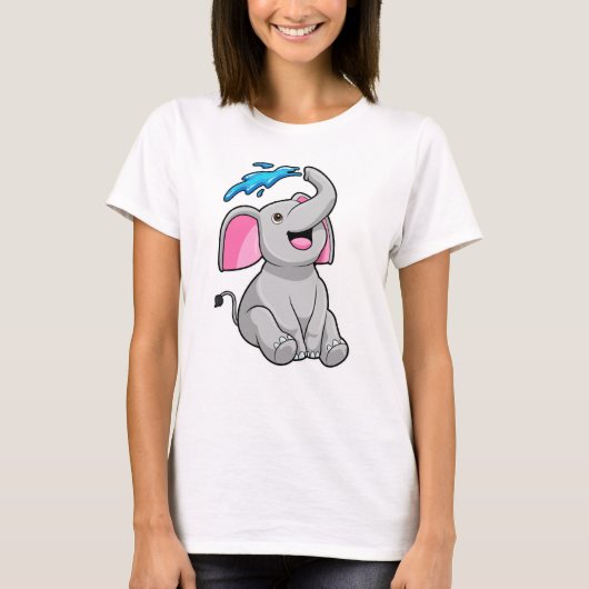 Elefant bei Splash mit Wasser T-Shirt (Vorderseite)