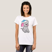 Elefant bei Splash mit Wasser T-Shirt (Vorne ganz)