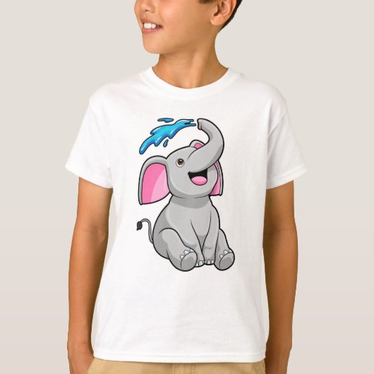 Elefant bei Splash mit Wasser T-Shirt (Vorderseite)