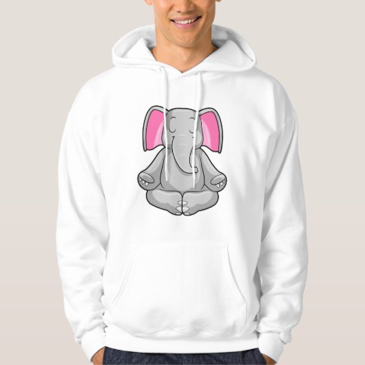 Elefant bei Yoga in Cross-Bid Hoodie (Vorderseite)