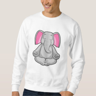 Elefant bei Yoga in Cross-Bid Sweatshirt