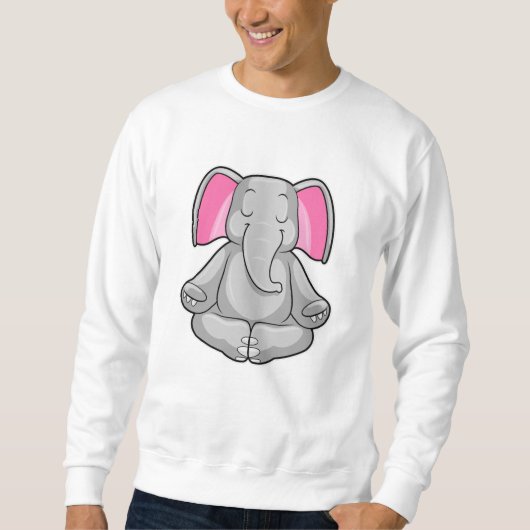 Elefant bei Yoga in Cross-Bid Sweatshirt (Vorderseite)