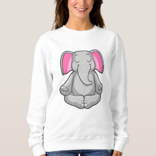 Elefant bei Yoga in Cross-Bid Sweatshirt