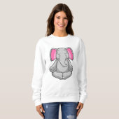 Elefant bei Yoga in Cross-Bid Sweatshirt (Vorne ganz)