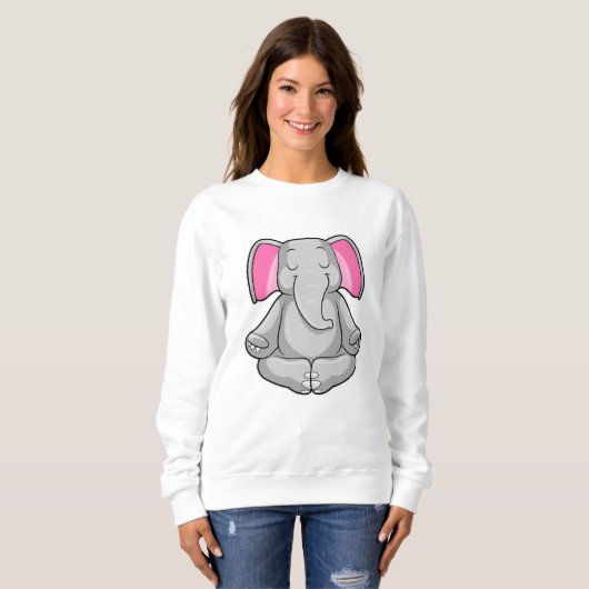 Elefant bei Yoga in Cross-Bid Sweatshirt (Vorne ganz)