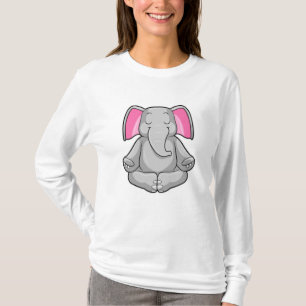 Elefant bei Yoga in Cross-Bid T-Shirt