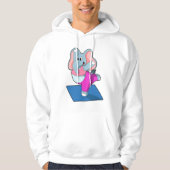 Elefant bei Yoga Stretching Übungen in Stehend Hoodie (Vorderseite)
