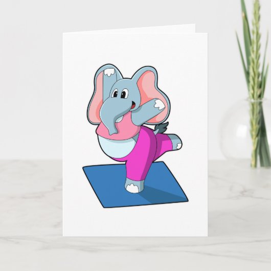 Elefant bei Yoga Stretching Übungen in Stehend Karte (Vorderseite)