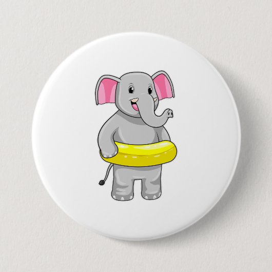 Elefant beim Baden mit Lifebuoy Button (Vorderseite)