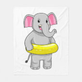Elefant beim Baden mit Lifebuoy Fleecedecke (Vorderseite)