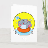 Elefant beim Baden mit Lifebuoy Karte (Rückseite)