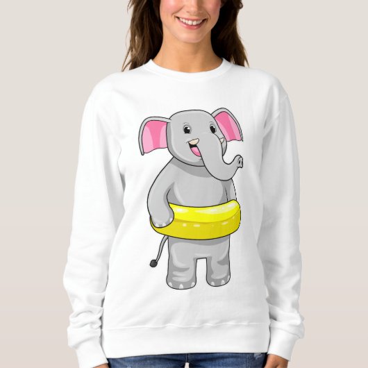 Elefant beim Baden mit Lifebuoy Sweatshirt (Vorderseite)