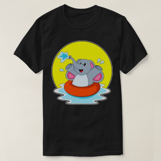 Elefant beim Baden mit Lifebuoy T-Shirt (Design vorne)