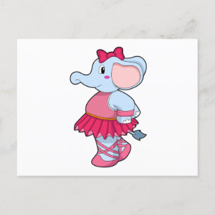 Elefant beim Ballett mit Rock Postkarte